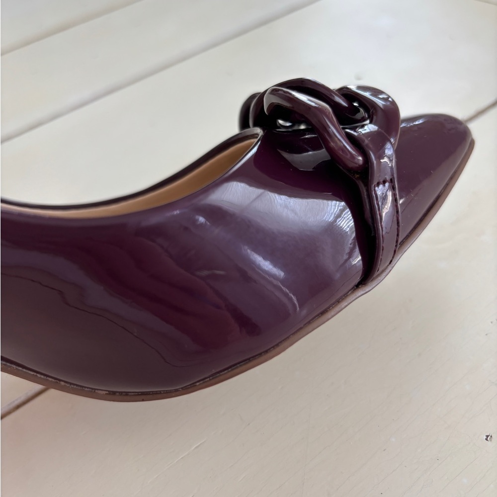 Steve Madden Lalette Chainlink Burgundy Pump Heel Women’s Size 7.5 M - Picture 6 of 15